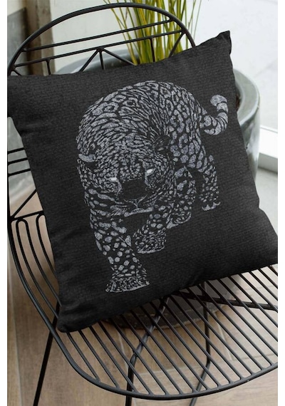 Silver Leopar Çift Taraflı Yastık Kırlent Kılıfı Krl356n11
