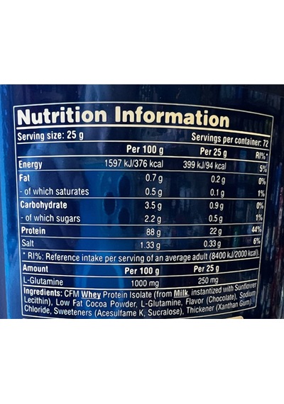 Galvanize Nutrition 100 Isolate Protein 72 Servis Belçika Çikolatası Çikolata