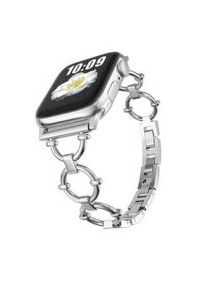Apple Watch Uyumlu 7 45mm Krd-56 Metal Kordon - Gümüş