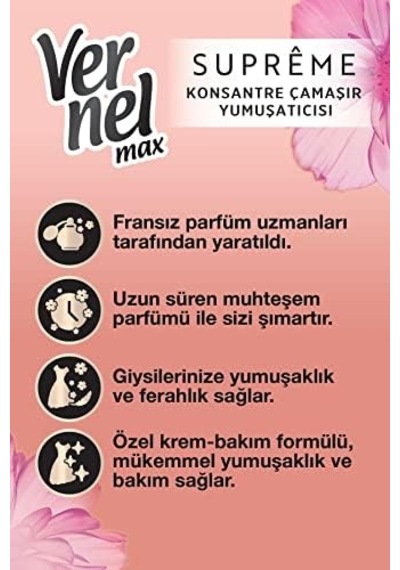 Max Konsantre Çamaşır Yumuşatıcısı 1200 Ml 50 Yıkama Supreme Romance 1000'li Set