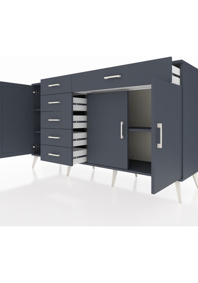 Hyperion Konsol 3 Raflı 6 Çekmeceli 3 Kapaklı 176x44x99 Antrasit- Antrasit-antrasit Hyperion Konsol 3 Raflı 6 Çekmeceli 3 Kapaklı 176x44x99 Antrasit- Antrasit-antrasit