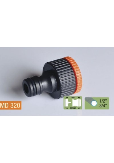Medalyan Md320 Hortum Bağlantı 1/2 - 3/4 Musluk Adaptörü