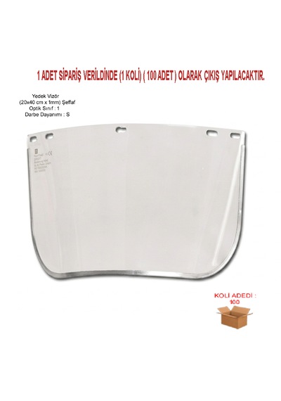 Essafe Alüminyum Destekli Vizör Şeffaf 20x40 Cm 100 Adet