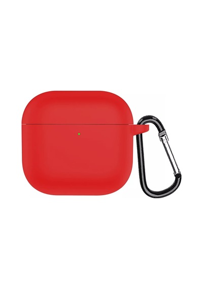 Microsonic Apple Uyumlu AirPods 4 Kılıf Askılı Mat Silikon Kırmızı