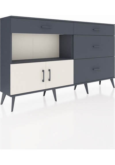 Arges Konsol Tek Raflı 4 Çekmeceli 2 Kapaklı 176x30x99 Antrasit-a Antrasit-aytaşı/antrasit Arges Konsol Tek Raflı 4 Çekmeceli 2 Kapaklı 176x30x99 Antrasit-a Antrasit-aytaşı/antrasit