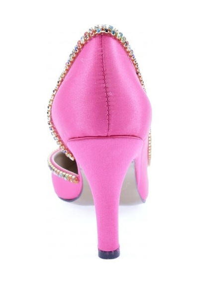 Dgn 1328 Kadin Transparan Detayli Stiletto 1328-2150-R3045 Fuşya Saten