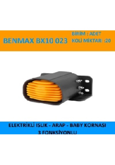 Unıversal 12v-24v 3 Sesli Siren -elektrikli İslik-arap-baby Kornası - Benmax-bx10023