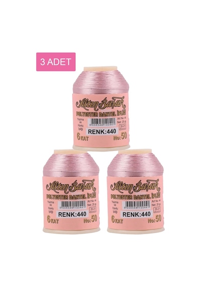 3 Adet Altınbaşak Oya Ve Dantel İpi 20 Gr - Royaleks - No: 440 Çok Renkli