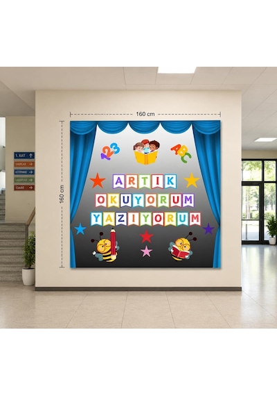 Okuma Bayramı Hatıra Fotoğrafı Panosu Pvc Vinil Pano Süsü 160x160 Cm / Tek Parça 06 Diğer