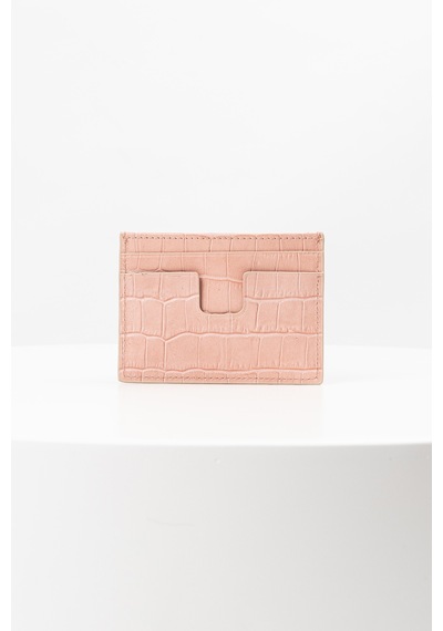 Bayderi Owpi Kroko Deri Minimal Unisex Kartlık Pudra