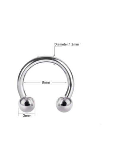 8 Mm Düz Çelik Tragus Helix Piercing Rook Daith Gold Renk Ucu Top Renkli