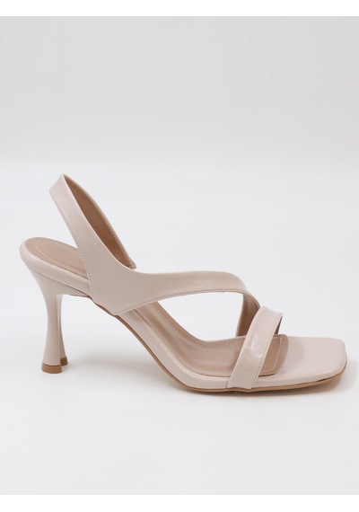 Nesilshoes Nesil Shoes Pine 700 Bej Rugan Topuklu Dekolte Kadın Sandalet