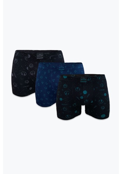 Malabadi Erkek Desenli Modal Boxer 3 Adet 3m251 Set-2