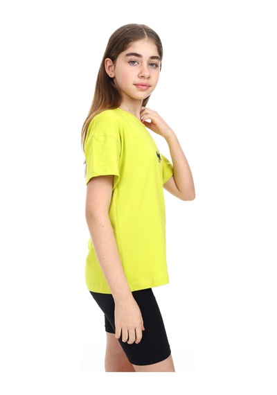 Toontoy Kids Toontoy Kız Çocuk Nakışlı Tişört Açık Yeşil