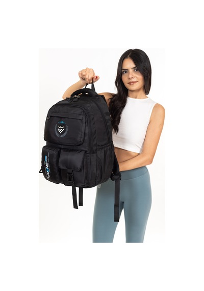 Şık Ve Fonksiyonel Çok Gözlü Sırt Çantası Unisex - Siyah Siyah
