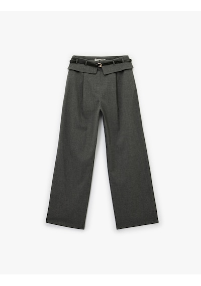 Koton Viskon Karışımlı Kemer Detaylı Geniş Paça Kumaş Pantolon Antrasit 6wal40030ıw Antrasit Koton Viskon Karışımlı Kemer Detaylı Geniş Paça Kumaş Pantolon Antrasit 6wal40030ıw Antrasit