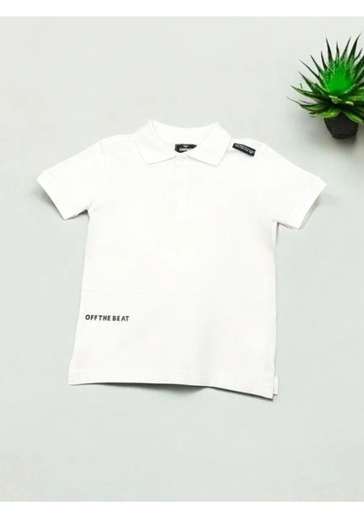 Carinos Erkek Çocuk Basic Yaka Detaylı T-shirt-14557 Beyaz