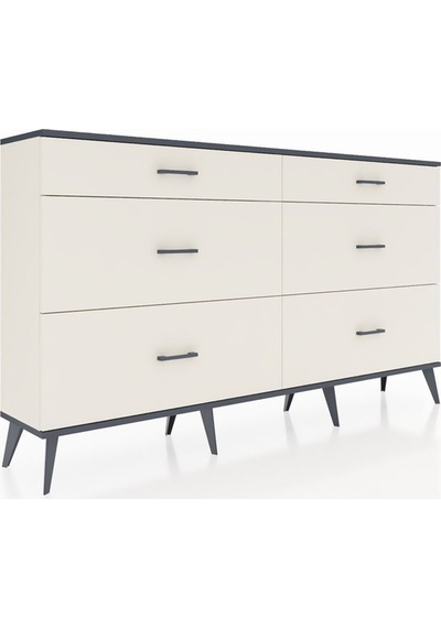 Arges Konsol 6 Çekmeceli 176x30x99 Aytaşı-antrasit/aytaşı Antrasıt/aytası - Aytası