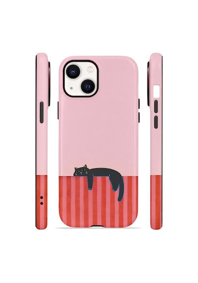 Apple iPhone Uyumlu 13 Vorian Çift Katmanlı Magsafe Kılıf Lazy Cat Sunset