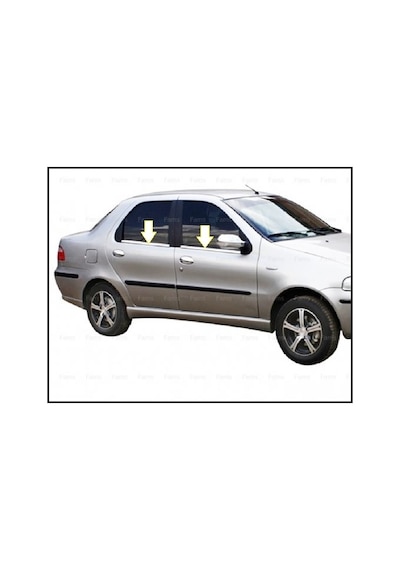 Ebal Otomotiv Fiat Albea Krom Cam Çıtası 4 prç. 2002 Üzeri P.Çelik