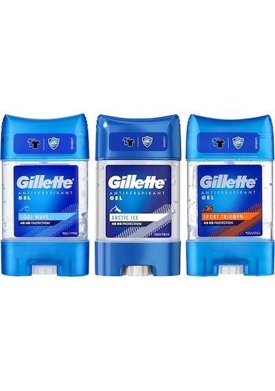 Gillette Arctic Ice + Cool Wave + Sport Triumph Erkek Jel Stick Deodorant 3 x 70 ML
