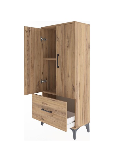 Arges Dolap 2 Raflı Tek Çekmeceli 2 Kapaklı 60x30x134 Çam-çam Çam Arges Dolap 2 Raflı Tek Çekmeceli 2 Kapaklı 60x30x134 Çam-çam Çam