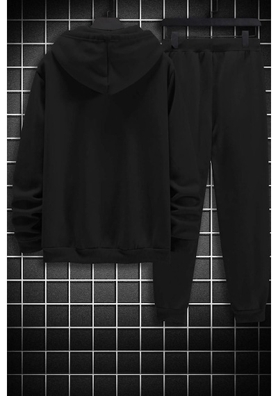 Uyguntarz Unisex Tupac Coffee Baskılı Eşofman Takımı Siyah
