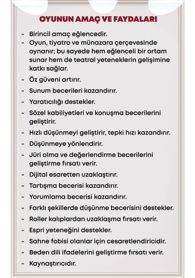 Sahne Teatral Performans Kutu Oyunu - Nar Oyunları