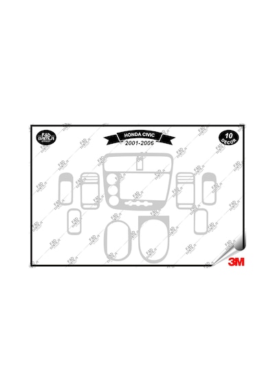Honda Civic Ls Manuel 2001- 2006 Torpido Konsol Trim Göğüs Maun Kaplama Set 10 Parça Gümüş
