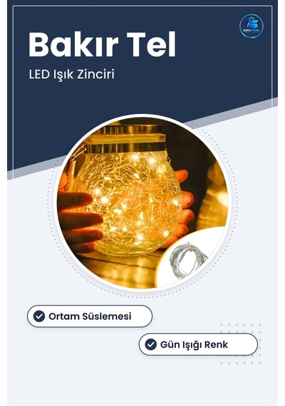 Bakır Tel Dekoratif Aydınlatma Günışığı Led Işık Zinciri Ortam Sü