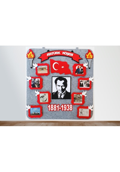 Atkp23 Atatürk Köşesi Panosu Zeminli Keçeden Eğitim Materyali