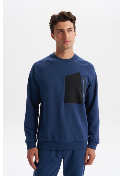 AR-MA Arma Erkek Slim Fit Scuba Interlok Bisiklet Yaka Sweatshirt Ön Sol Fermuarlı Cepli, Sol Kolda Etiketli K30124685402 İndigo-i1 AR-MA Arma Erkek Slim Fit Scuba Interlok Bisiklet Yaka Sweatshirt Ön Sol Fermuarlı Cepli, Sol Kolda Etiketli K30124685402 İndigo-i1