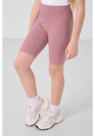 Tommylife Gül Kurusu Pamuklu Kısa Paça Standart Fit Basic Kız Çocuk Tayt - 75188 Gül Kurusu