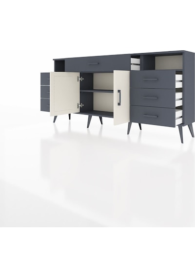 Arges Konsol 4 Raflı 7 Çekmeceli 2 Kapaklı 176x30x83 Antrasit-aytaşı/antrasit Aytaşı/antrasit Arges Konsol 4 Raflı 7 Çekmeceli 2 Kapaklı 176x30x83 Antrasit-aytaşı/antrasit Aytaşı/antrasit
