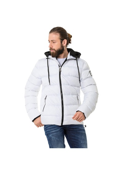 Cipo & Baxx Cm202 Erkek Şişme Mont Beyaz