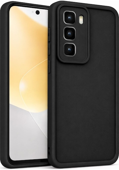 Infinix Hot 50 Pro Uyumlu Kamera Çıkıntılı Mat Silikon Telefon Kılıfı Siyah