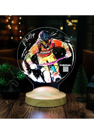 Mtb Ciye Özel İsimli Led Lamba Downhill Temalı Dağ Bisikleti Sporcu Hediyesi