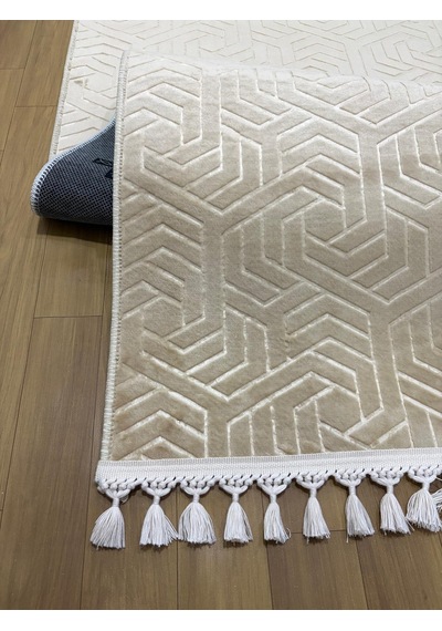 Dinarsu Armoni Düz Kahve Kaymaz Tabanlı Kesme Kabartmalı Yıkanabilir Salon Koridor Hali
