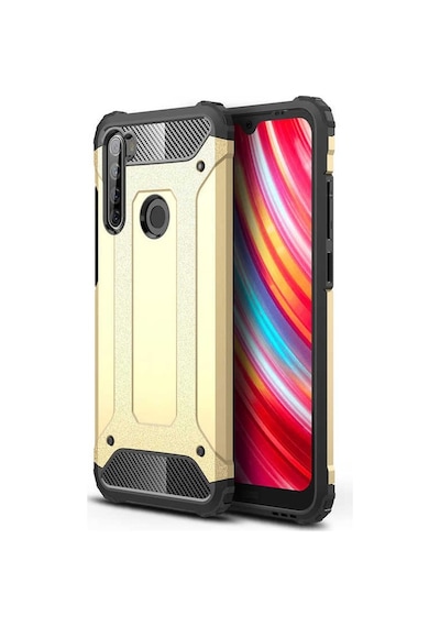 Noktaks - Xiaomi Uyumlu Xiaomi Redmi Note 8t - Kılıf Çift Katman Zırh Tank Crash Military Kapak - Gri