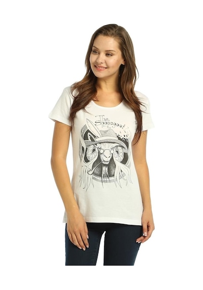 Bant Giyim - Scape Goat Beyaz Kadın T-Shirt Tişört