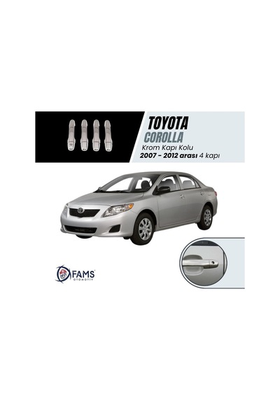 Toyota Corolla Uyumlu Krom Kapı Kolu 4 Kapı 2007-2012 P.çelik