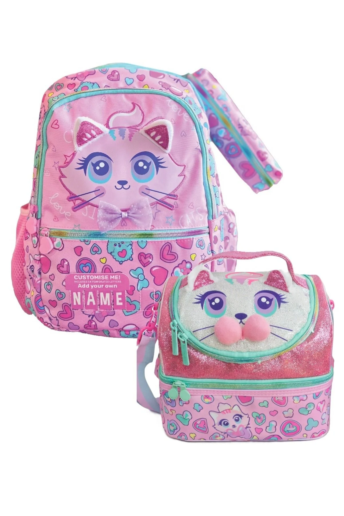Dream West Kedi Temalı 3'lü Okul Çanta Seti Pembe