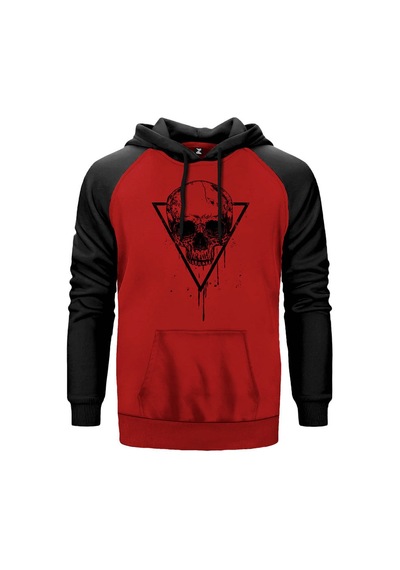 Skull Black Kuru Kafa Gri Renk Reglan Kol Sweatshirt