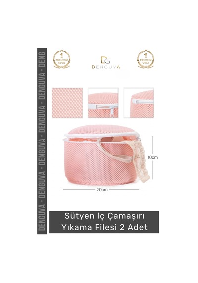 Yıkamatorbası Sütyen İç Çamaşırı Yıkama Filesi Çamaşır Koruyucu Yıkama Torbası 2'li Paket 20x15cm Çok Renkli
