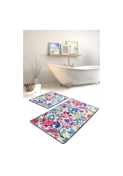 Pıctura Djt 2 Lı Set Banyo Halısı, Paspas Çok Renkli