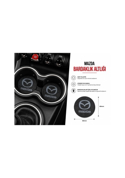 Mazda Araç Bardaklık Altlığı , Mazda Şişe Ve Bardak Altlığı, Mazda Logolu Oto Bardaklık Altlığı