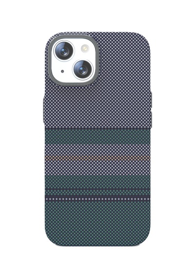 Piili Apple iPhone Uyumlu 15 Kevlar Serisi Magsafe Kılıf Hasır Yeşil