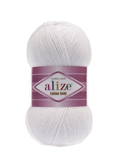Cotton Gold Pamuk El Örgü İpi 55 Beyaz 100 Gram 330 Metre