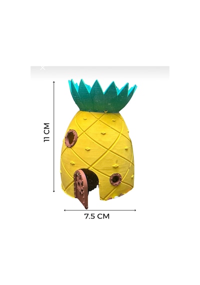 Akvaryum Dekoru 2 Li Set Ananas Ev + Moai Ev Set-ana-moa-01, One Size