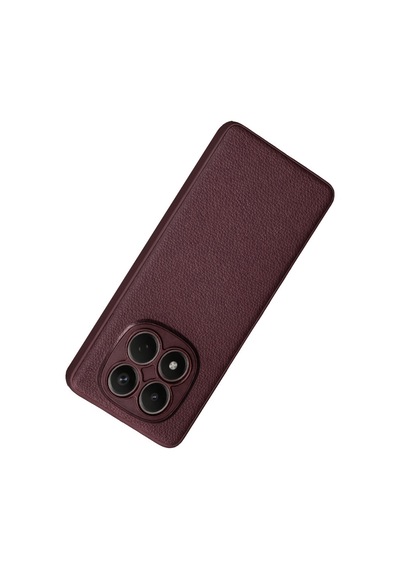 Xiaomi Poco M8 Pro 5g Uyumlu Deri Dokulu Yumuşak Silikon Telefon Kılıfı Kapak Bordo
